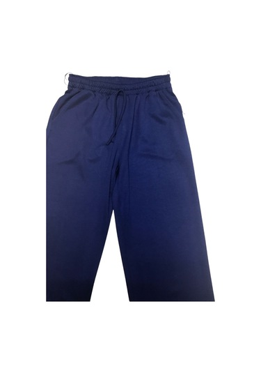 Kadın Beli Lastikli Cepli Paçası Pensli Spor Pantolon Lacivert