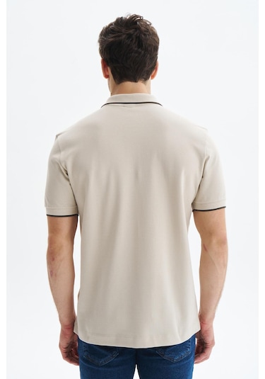 Arma Erkek Battal Büyük Beden Basic % 100 Pamuk Pike Polo Yaka Tişört Y29374870202 Bej