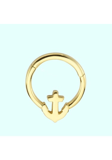 Altın Halka Piercing Çapa 14 Ayar Altın