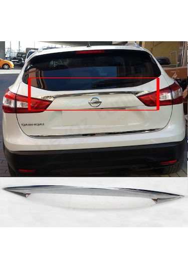 Nissan Qashqai Krom Arka Bagaj Üst Çıtası 2014-