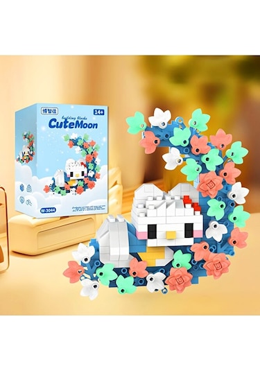 Brıcks Hello Kitty Çiçekli Ay Tasarımlı Dekoratif Yapı Blok Seti