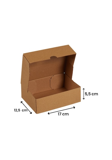 Packanya 17 x 12.5 x 5.5 - 100 Adet Kesimli Karton Kutu  -  Internet ve Kargo Kutusu