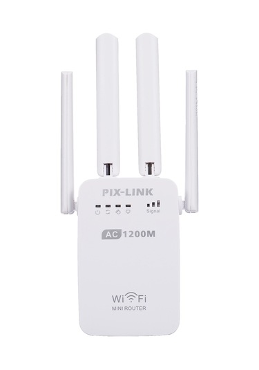 Xindoker Pıx-lınk Ac05 1200mbps Çift Frekanslı 2.4g/5g Wifi Sinyal Güçlendirici, 4 Dış Anten, Ethernet Port, Plug&play, Avrupa Standartı
