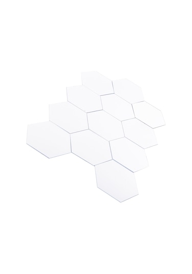 Tenfowee 12 Adet Gümüş Renkli Akrilik Hexagon Yansıtır Duvar Sticker - Yeni Ve Kaliteli Malzeme İle Diğer