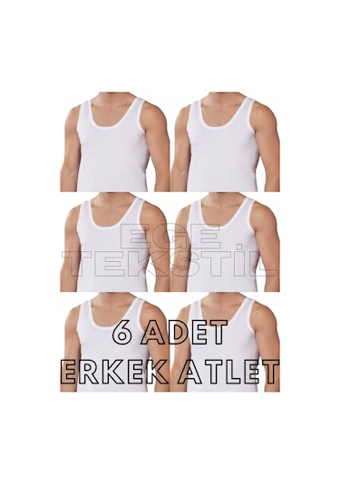 Baytaş Ekonomik Pamuklu Erkek Beyaz Atlet 6 Adet