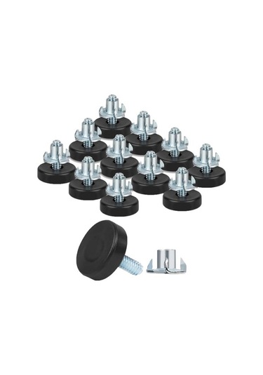 12 Adet Evrensel Mobilya Tesviye Ayakları T-somun İle Güçlü Yük Taşıyan İplik Ayarlanabilir Dengeleyiciler Dolap Sandalye Masa Ayakları