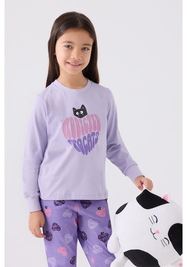 Rolypoly Kız Çocuk Mor Pijama Takımı Mor