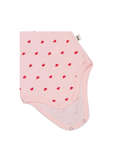 Civil Baby Kalp Baskılı 1-36 Ay Çıtçıtlı Badi Pembe