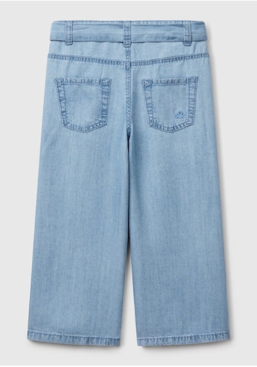Benetton Kız Bebek Denim Pantolon Mavi