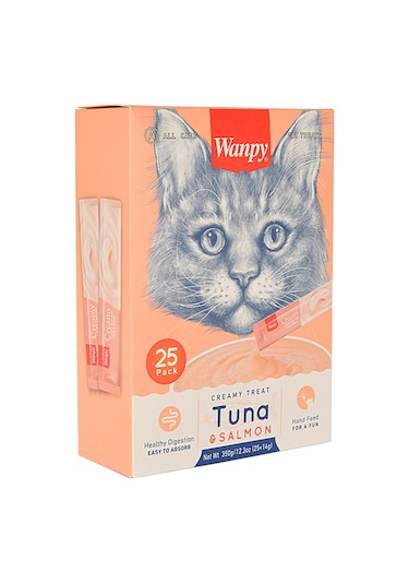 Wanpy Ton Balığı ve Somonlu Sıvı Kedi Ödülü 25 x 14 G