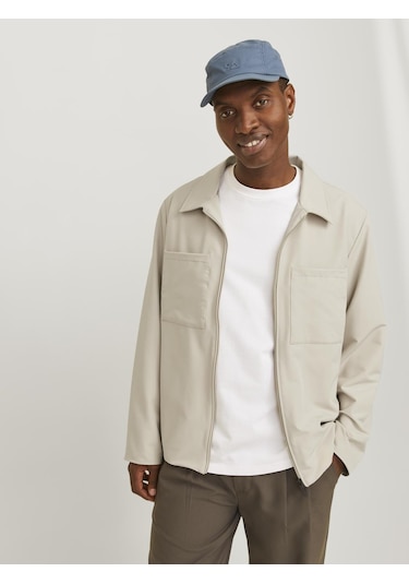 Jack & Jones Erkek Gömlek Yaka Ceket - Perfect - 12270677 Moonbeam Çok Renkli