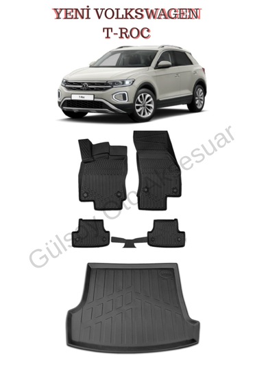 Yeni Volkswagen T-roc 3d Havuzlu Paspas Ve Bagaj Havuzu