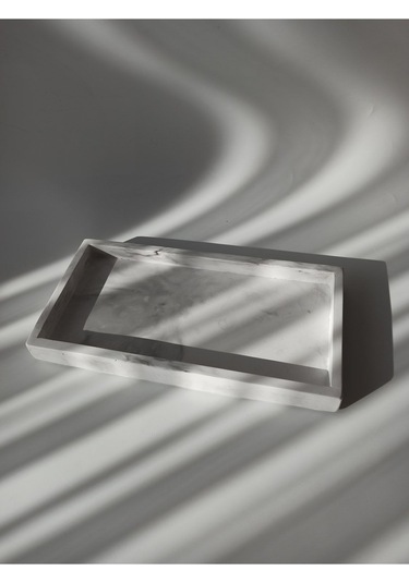 Mermer Görünümlü Dikdörtgen Tepsi & Düzenleyici 15x30cm