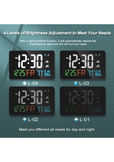 Tuya Wifi Masaüstü Saat Takvimi Dijital Led Ekranlı E25604w