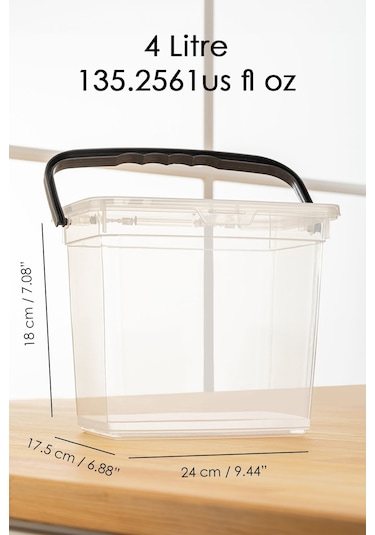 2 Parça Deterjan , Un Ve Bakliyat Saklama Kabı-erzak Saklama Kutusu Şeffaf 2 X 4 Lt Şeffaf