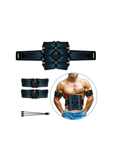 Samdoo Kas Geliştirici Seti: Karın Ve Kol Kemerleri, 10 Mod 20 Şiddet, Lcd Ekranlı, Usb Şarjlı Pil 3 Ana Ünite + 3 Kemer Mavi