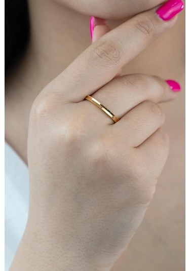 22 Ayar Altın Oluklu Ajda Yüzük 3 Gr