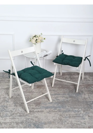Pufiprofi Kare Sandalyeye Yastık 40x40, 2 Parçalı Takım. 360995138 Koyu Yeşil
