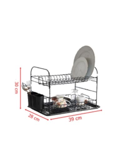 956  İKİ KATLI KAŞIKLIKLI TABAKLIK SİYAH Siyah