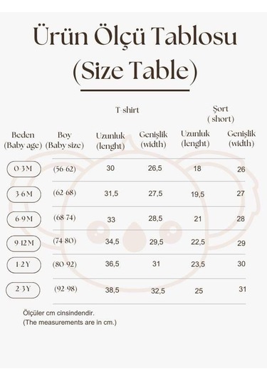 Oh La La Koala İndigo Çizgili Lastikli T Shirt Şort Takım Krem
