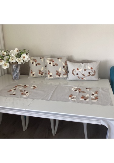 Punch İşlemeli Yaprak Desenli Dekoratif Kırlent Kılıfı Takım Karışık/Çok Renkli