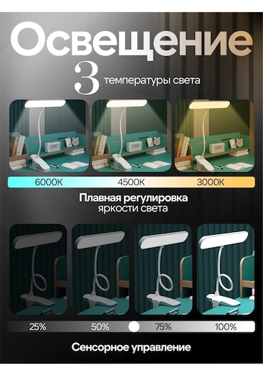 Roma Kıskaçlı Kablosuz Led Masa Lambası 421106096 Beyaz