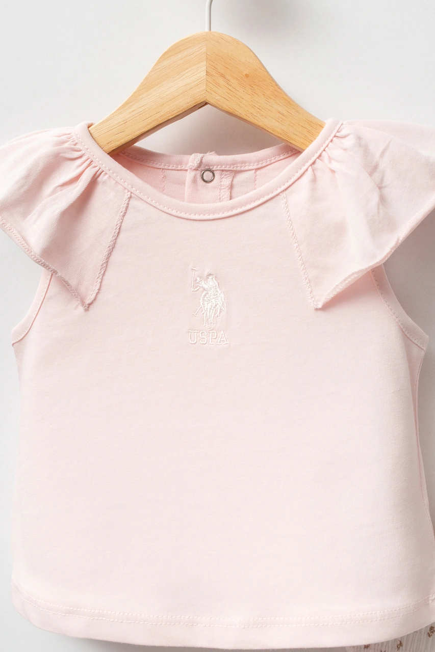 U.s. Polo Assn. Kız Bebek Pudra Pijama Takım 50322900-vr042 Pudra