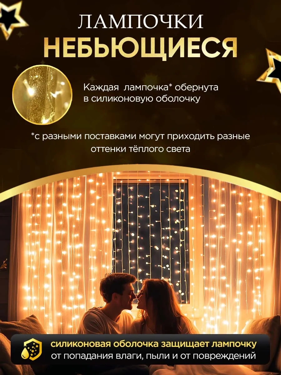 Faraday8 Pencere İçin Perde Işık Zinciri 3x2 16564139 Örgü