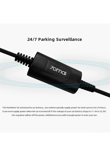 Wezone 70mai Up02 Otopark Monitör Kablosu + Type-c Adaptörü - 24 Saatli Oto Güvenlik Kaydı, Akıllı Geri Görüş Aynası Ve Kaydedici İçin Dc12-30v