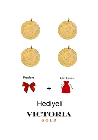 Vıctorıa Gold 4 Adet Tam Altın -hediyeli Eski Tarihli Kulplu 22 Ayar