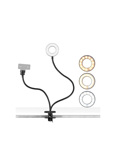 Andoer Webcam 3.5" Klipsli Mini Usb Işık Standı Siyah Siyah