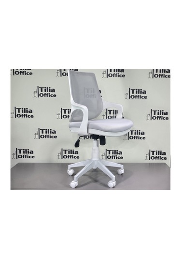 Port Çalışma Koltuğu Açık Gri Beyaz Ayak