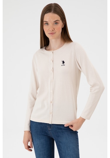 U.s. Polo Assn. Kadın Krem Hırka Triko 50313624-vr071 Krem
