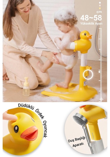Wellgro Holdme Bebek Banyo Duş Standı Sarı