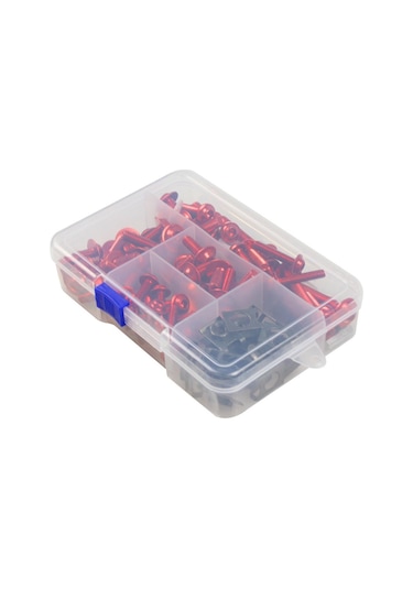 177 Adet / Kutu Motosiklet Modifikasyon Aksesuarları Ön Cam Kapağı Seti Vidası Kırmızı Kırmızı