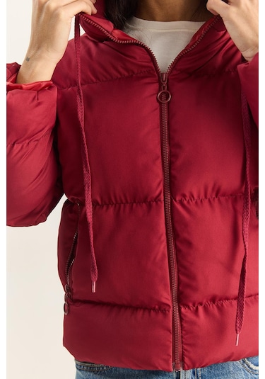 Shade Kadın Kapüşonlu Şişme Mont 10141018 - Koyu Bordo