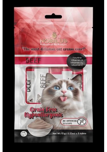 Nobılus Dana Etli Kedi Krema Ödülü 5x15g