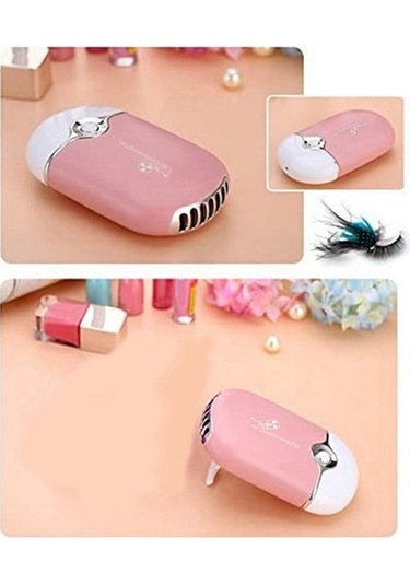 Mini Usb Fan Dahili Lityum Pil Şartlandırma Şarj Edilebilir Jgffhc Pembe