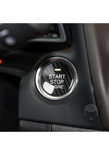 Neevoyu Mazda Karbon Fiber Motor Başlatma Düğmesi Sticker Siyah - Dayanıklı Araç İç Dekorasyon Geliştirici