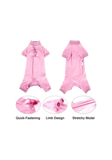 Geekyou Kedi Ameliyat Sonrası İyileşme Giysisi - Yara Koruması Ve Yalama Engeli - Modal Dokuma - Pembe Xs