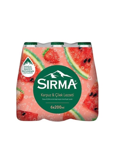Sırma Karpuz & Çilek Aromalı Doğal Maden Suyu 200 Ml X 24 Adet