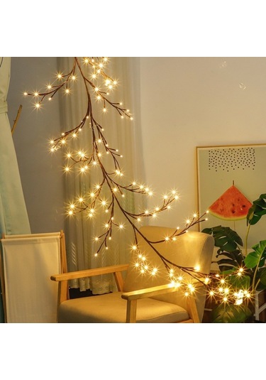 2.3m 144 Leds Şube Dize Işıkları For Usb Always-on Beyaz Beyaz