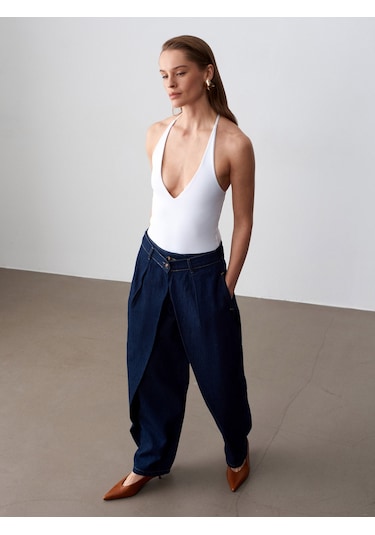 Dilvin 72314 Pamuk Baggy Pantolon-lacivert 34
