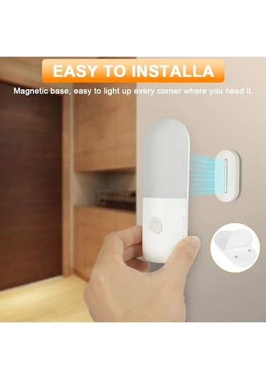 Motion003 1200mah 2 Adet Şarj Edilebilir Hareket Sensörlü Gece Işıkları 3 Renk Seçeneği Ahşap