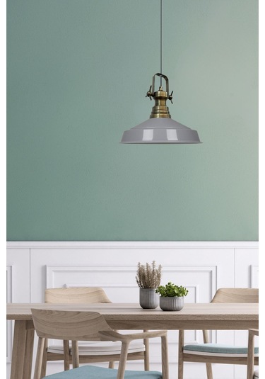 Asaletli Tekli Avize Yeni Eskitme Başlık Retro Sarkıt Lamba Restoran Salon Aydınlatma Gri