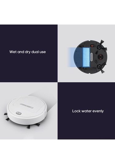 Moveevo Beyaz Gs250 Akıllı Ev Robotu: Süpürme, Mopping Ve Emme 3'ü Bir Arada, Otomatik Engellere Kaçınma, 90 Dakika Kullanim Süresi Beyaz
