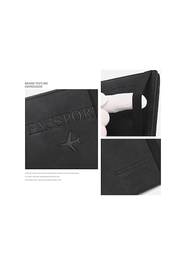 Yifomall Gri Rfıd Anti-kaçırma Pasaport Çantası - Aşı Kartı, Bilet, Belgeler İçin Çok Fonksiyonlu Seyahat Belge Çantası