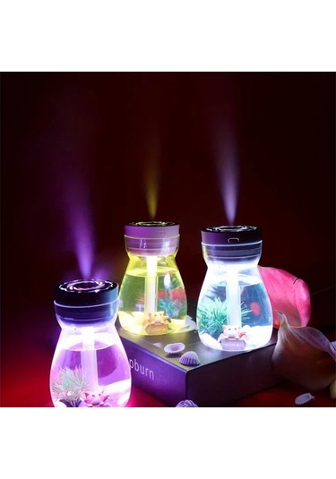 Fochsia Mavi Taşınabilir Kedi Nemlendirici Usb 12.85oz Sessiz Led Işıklı