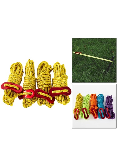 Suntek 4 Adet 6.65ft Gezi Yansıtıcı Naylon Kordon Çadır Sarı