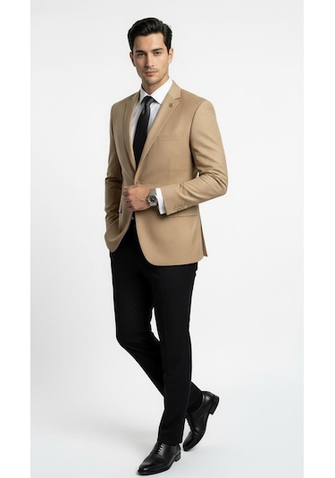 Plus Scorpion Erkek Blazer Ceket Twill Dokuma Likralı Notch Yaka 1 Düğmeli Çift Yırtmaçlı Slim Fit Camel Plus Scorpion Erkek Blazer Ceket Twill Dokuma Likralı Notch Yaka 1 Düğmeli Çift Yırtmaçlı Slim Fit Camel